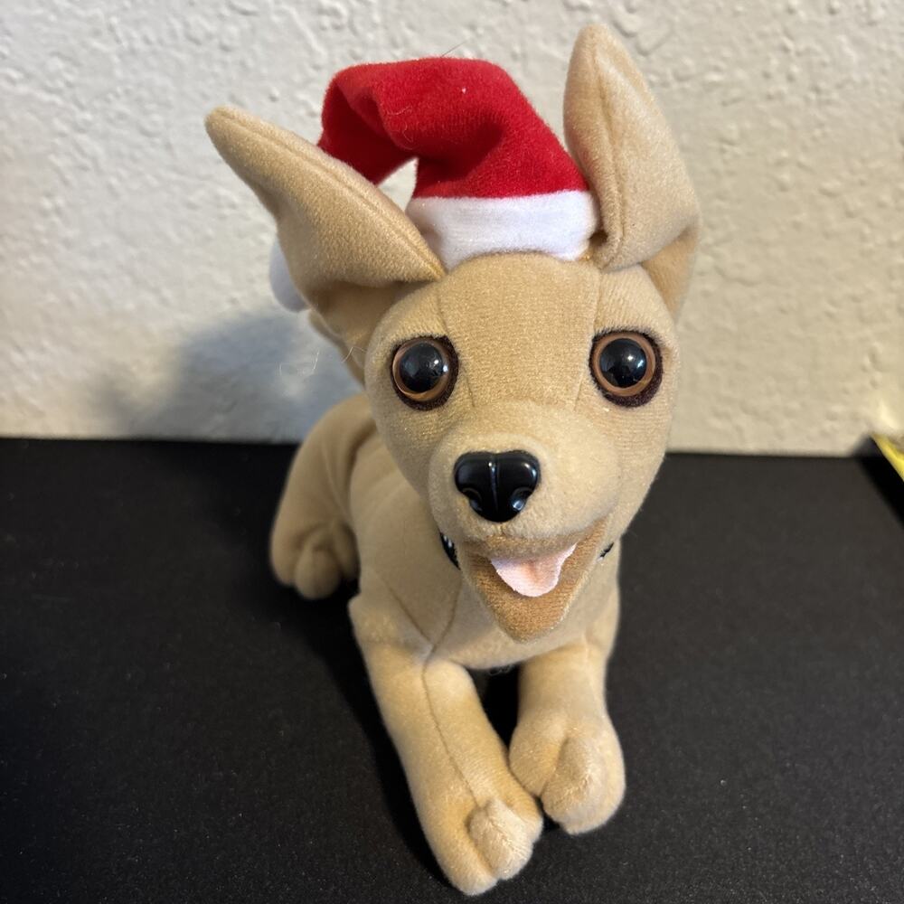 Vintage Taco Bell Chihuahua Plush Dog Santa Hat Yo Quiero Stuffed Pup